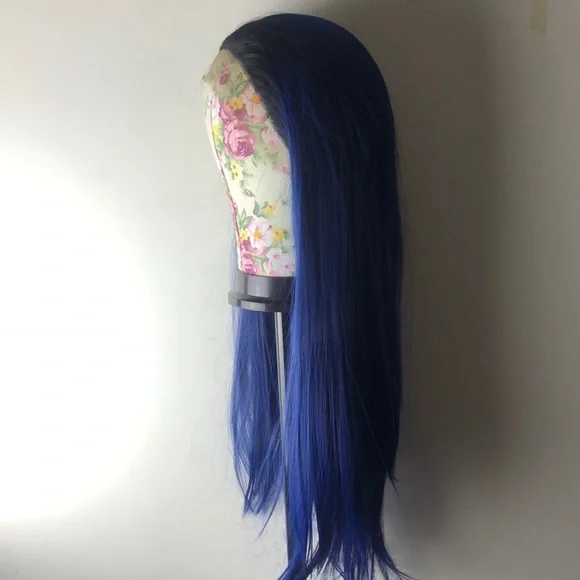 K Jenner blue ombre straight lace front wig *NEW*